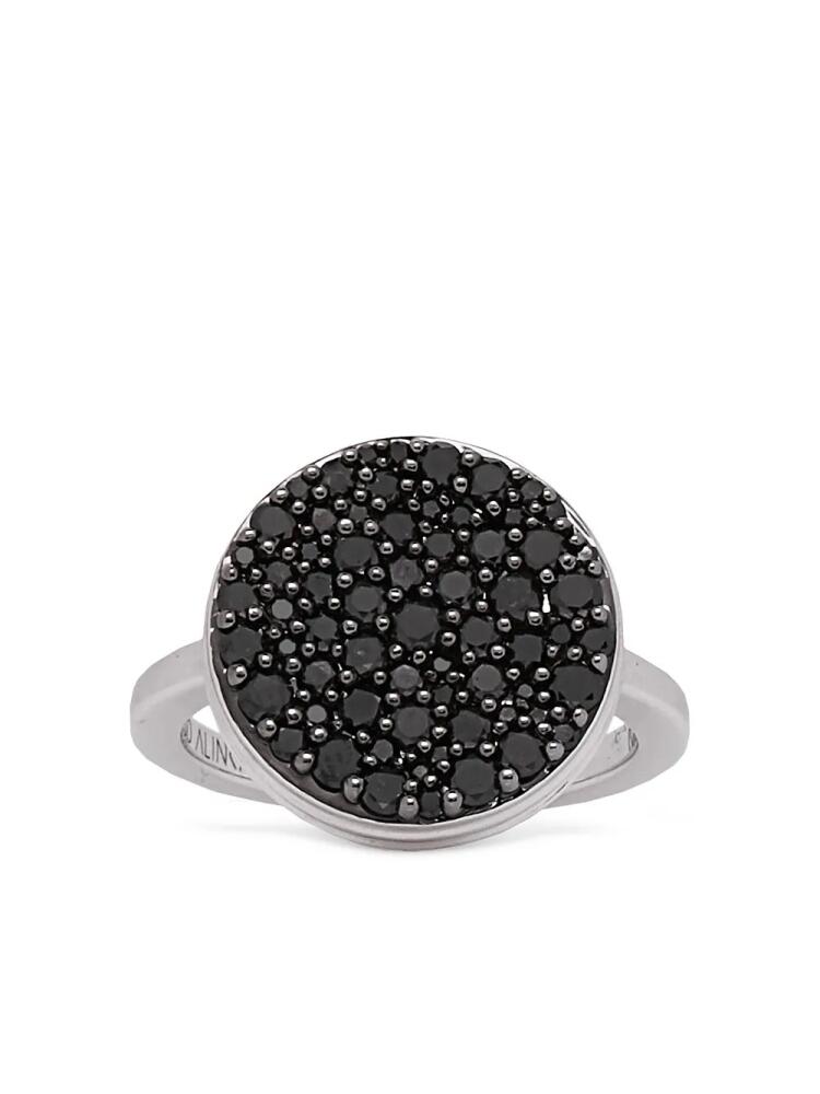 ALINKA 18kt white gold Black Caviar diamond ring - Silver Cover