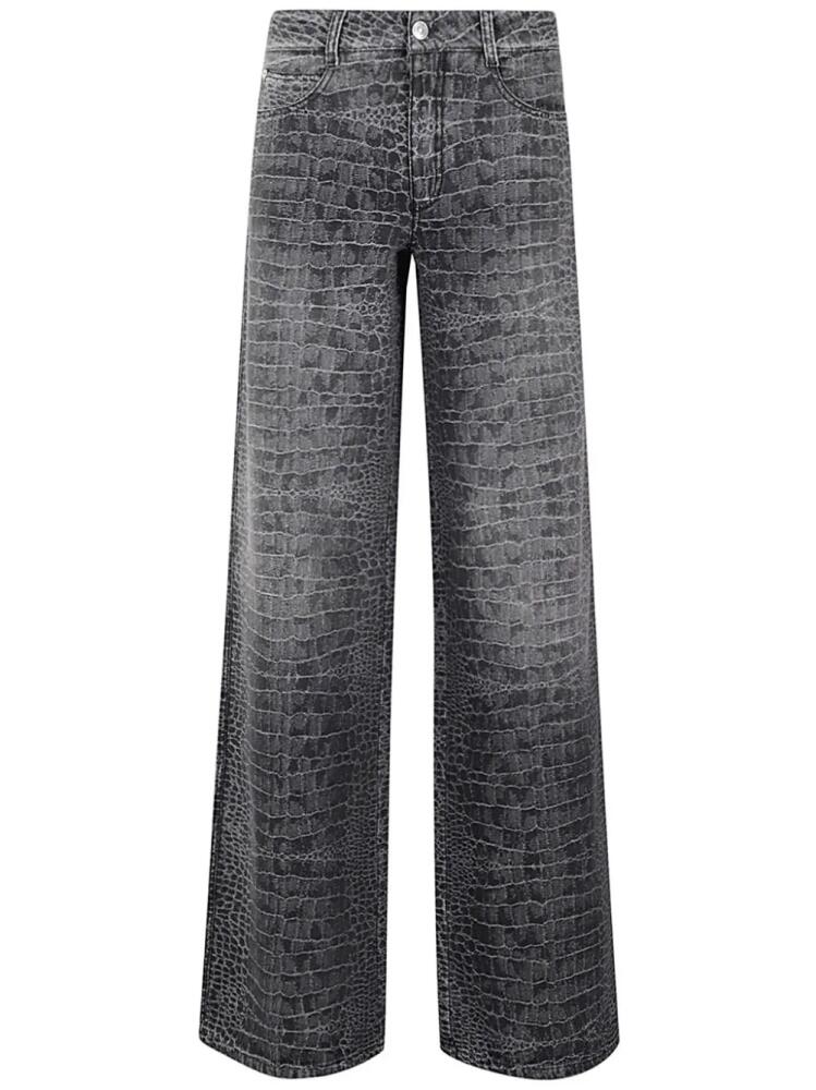 Ermanno Scervino crocodile-print jeans - Black Cover