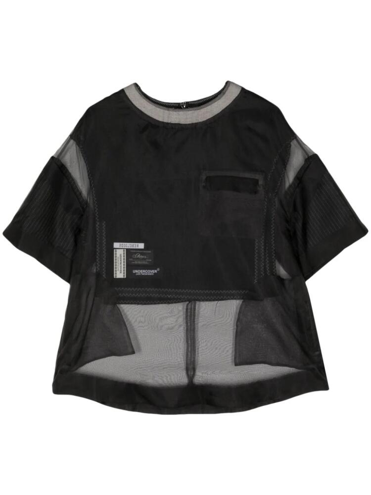 Undercover tulle-panelled T-shirt - Black Cover