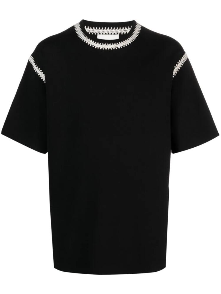 Nanushka crochet-trim crew-neck T-shirt - Black Cover