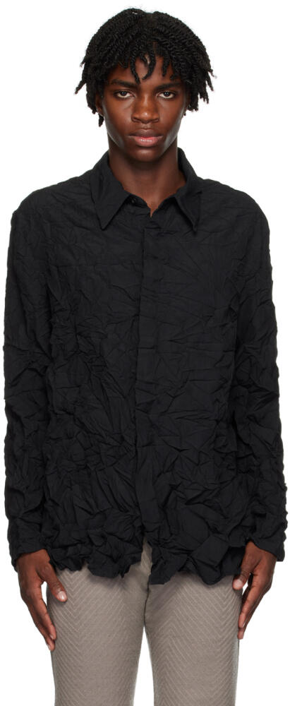 ATTACHMENT Black Wrinkled Shirt Cover