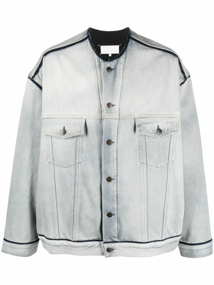 Maison Margiela four-stitch frayed denim jacket - Blue Cover