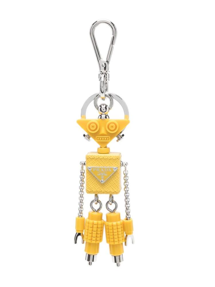 Prada Jack robot leather keyring - Yellow Cover