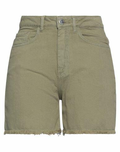 Yes Zee By Essenza Woman Denim shorts Military green Cotton Cover