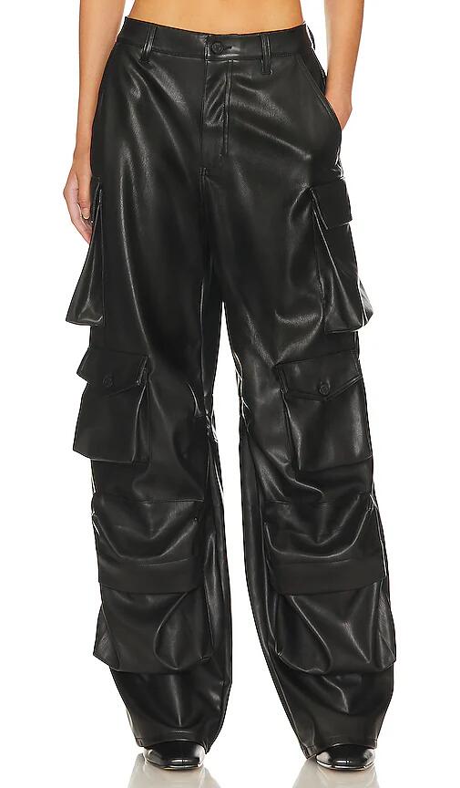 AFRM Faux Leather Parker Cargo Pants in Black Cover