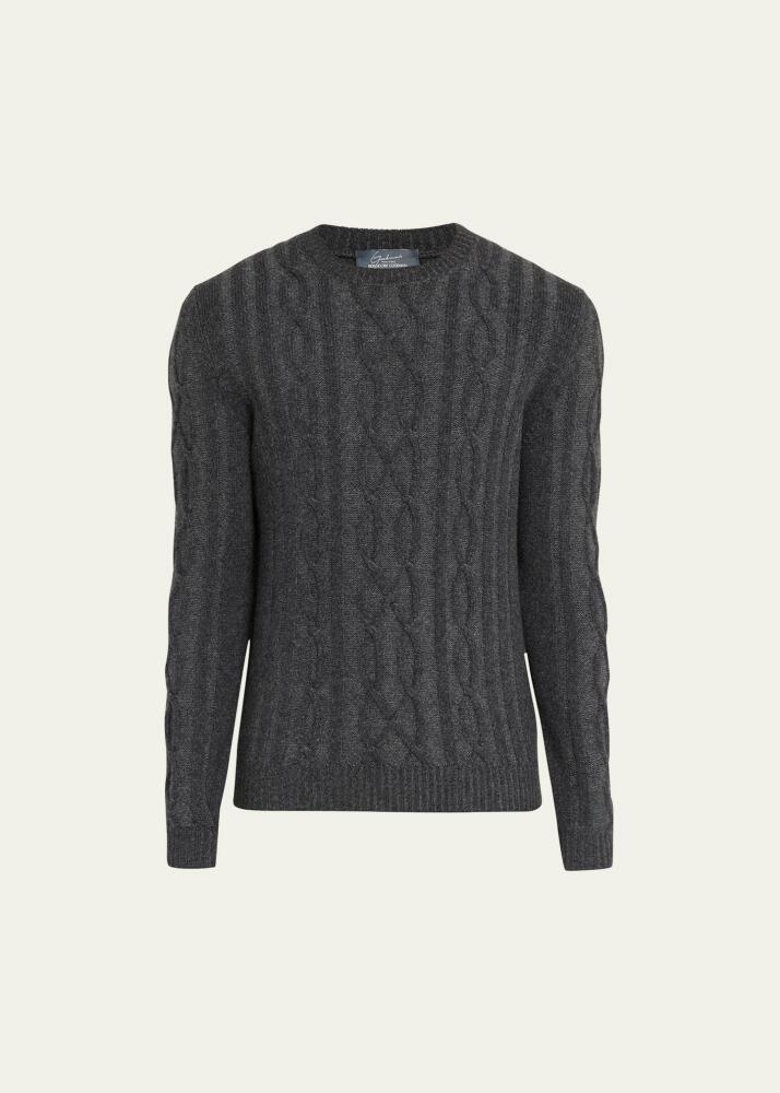 Bergdorf Goodman Men's Aran Vanise Cable Knit Crewneck Sweater Cover