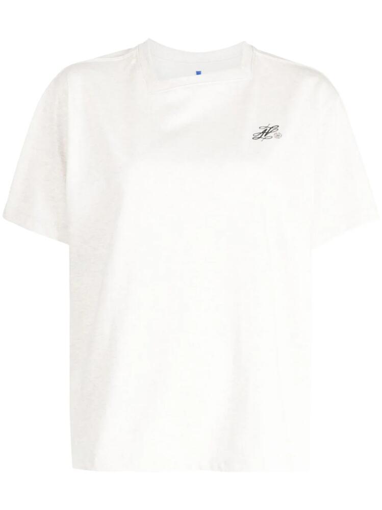 Ader Error logo-embroidered short-sleeve T-shirt - Neutrals Cover