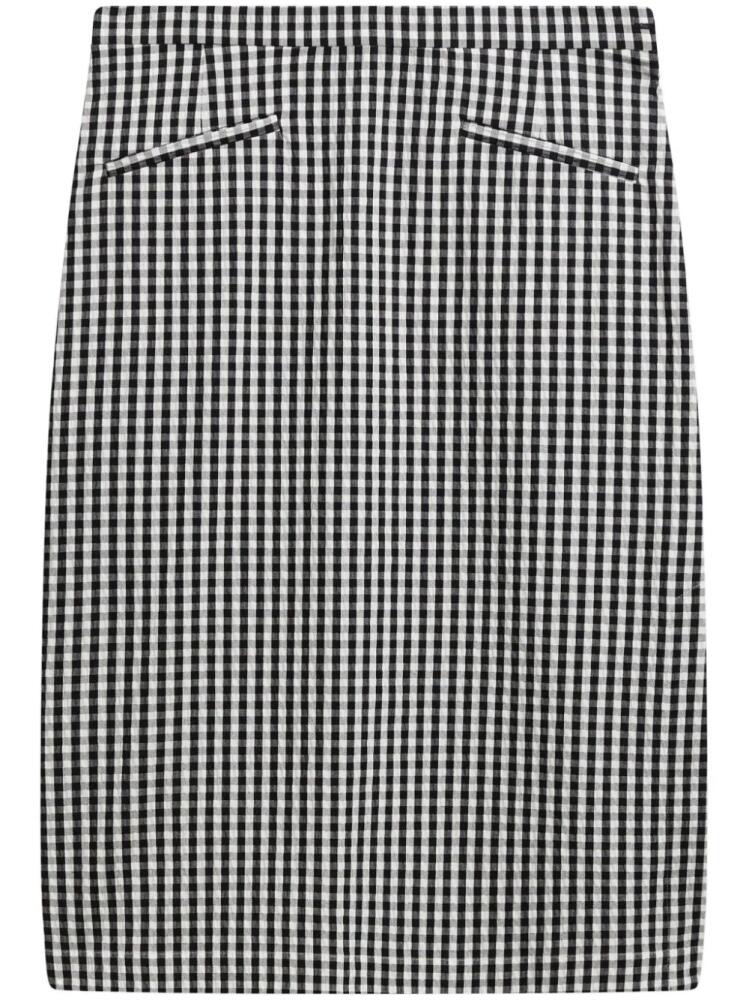 agnès b. gingham cotton-blend midi skirt - Black Cover