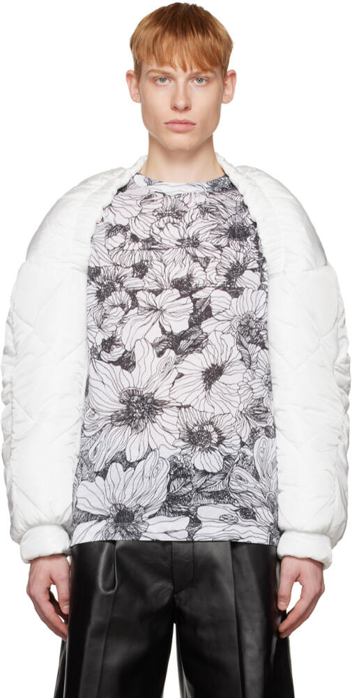 Dries Van Noten White Quilted Down Jacket Cover