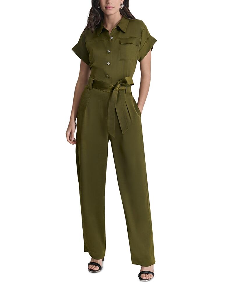 Dkny Utility Belted Jumpsuit Cover