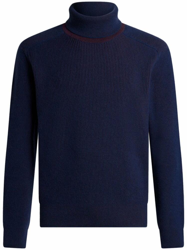 ETRO roll neck long-sleeve sweater - Blue Cover