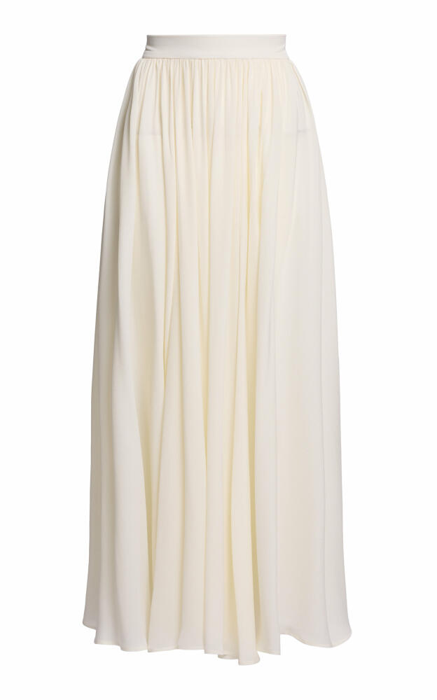 Elie Saab - Pleated Silk Maxi Skirt - White Cover