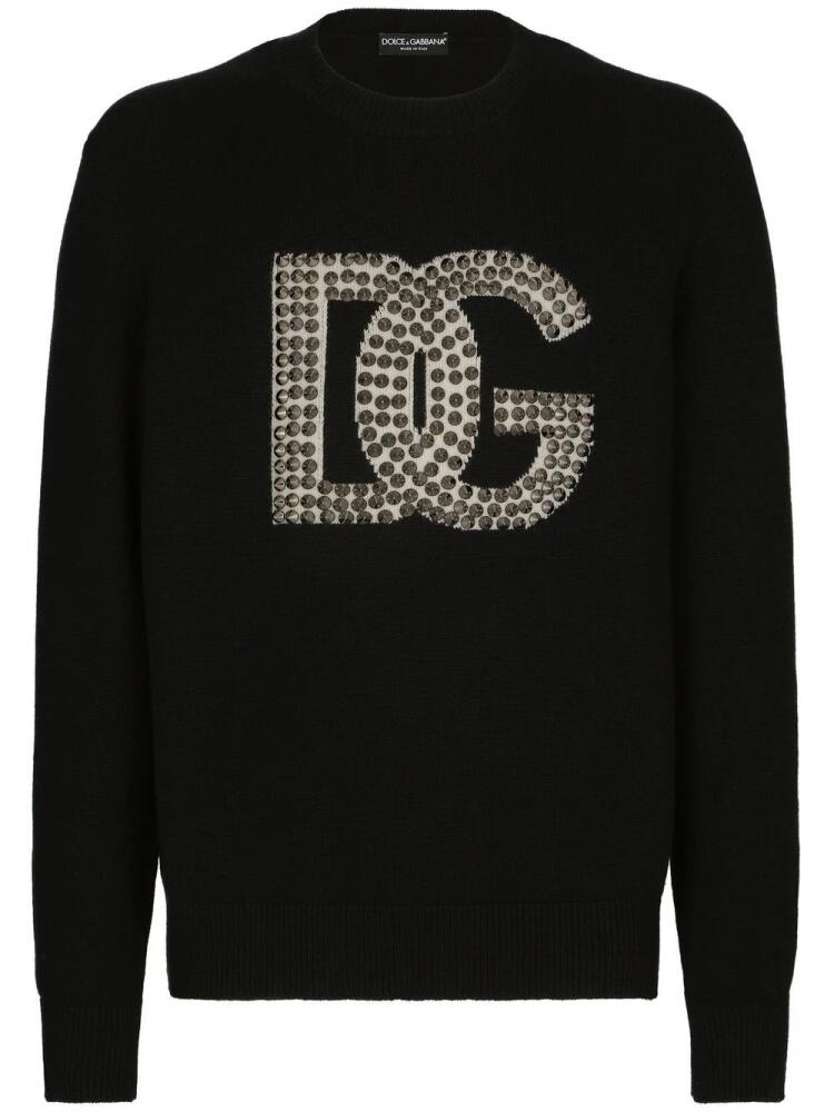 Dolce & Gabbana studded logo-detail jumper - Black Cover