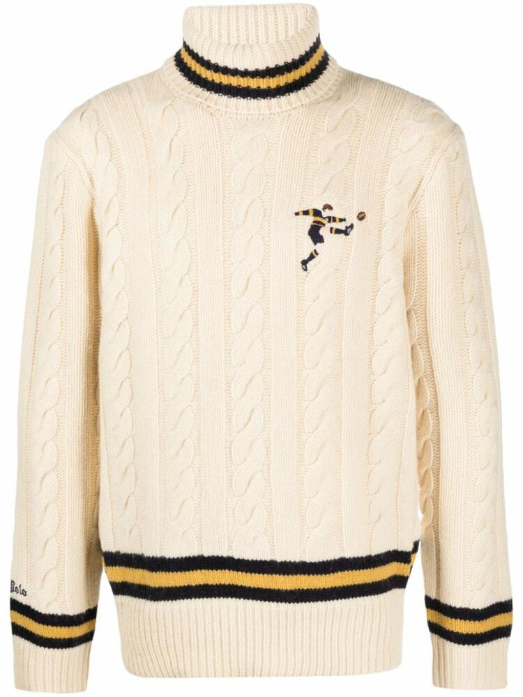 Polo Ralph Lauren logo-embroidered wool blend jumper - Neutrals Cover