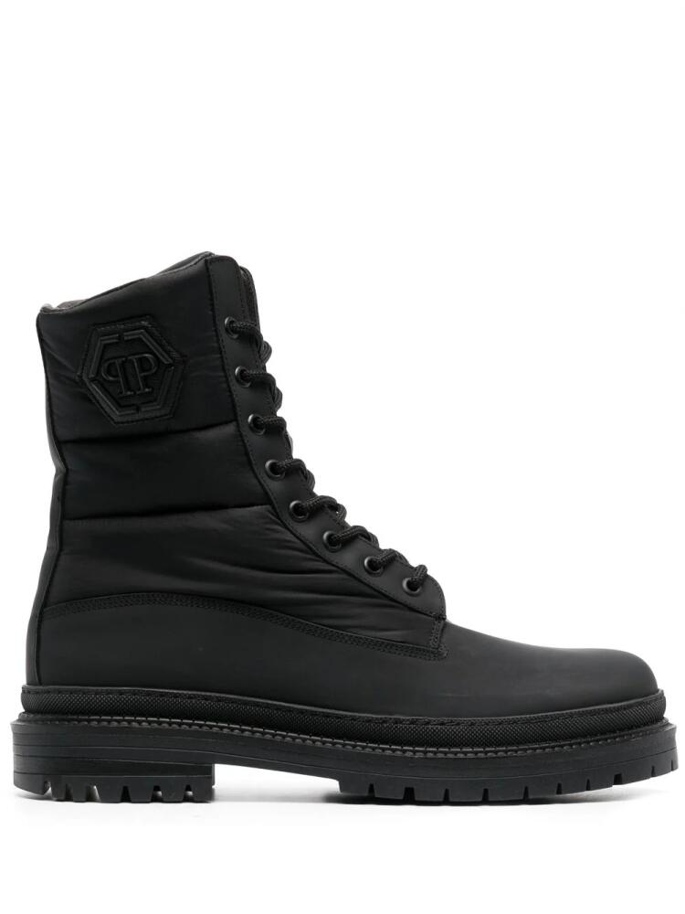 Philipp Plein logo-embossed ankle boots - Black Cover