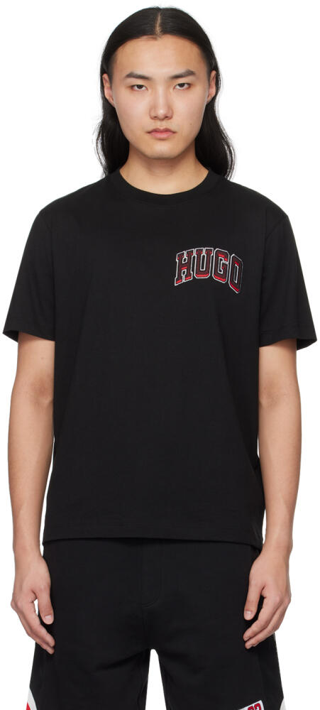 Hugo Black Embroidered T-Shirt Cover