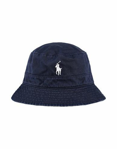 Polo Ralph Lauren Reversible Plaid Cotton Bucket Hat Man Hat Navy blue Cotton Cover