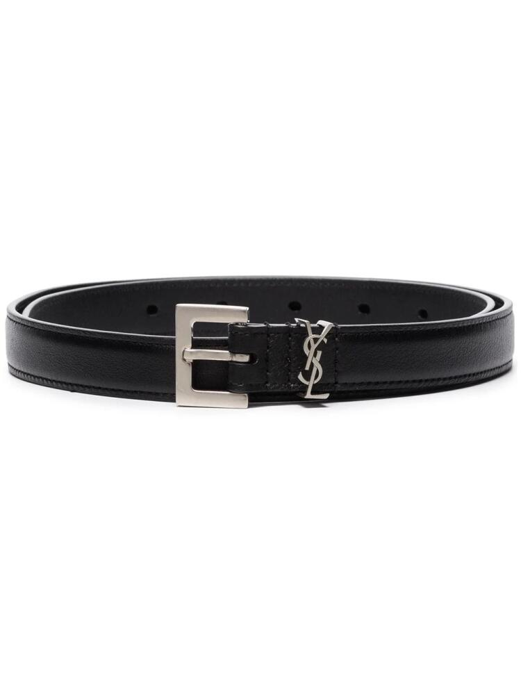 Saint Laurent Cassandre thin belt - Black Cover