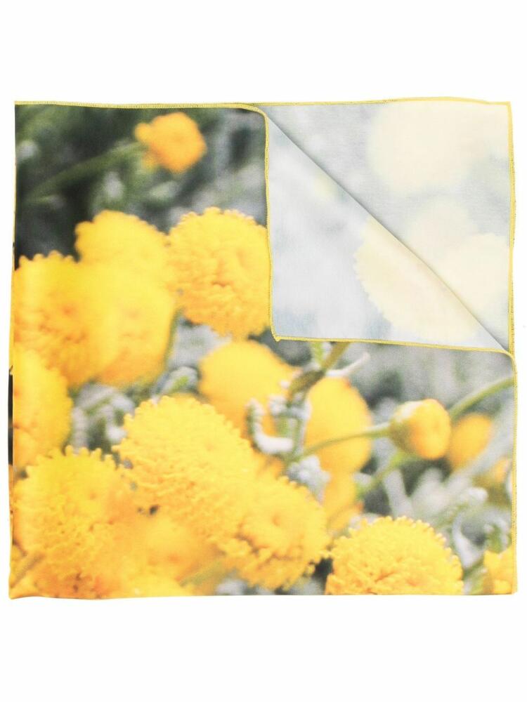 Sunnei floral-print squared scarf - Yellow Cover