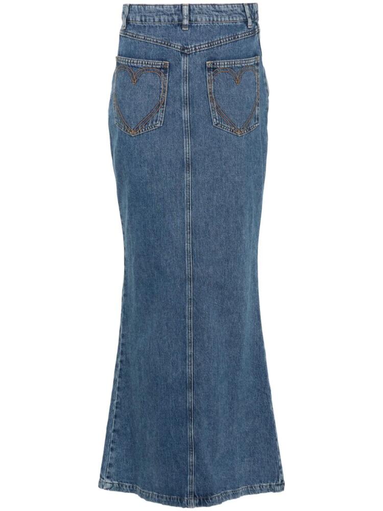 MOSCHINO JEANS logo-appliqué denim maxi skirt - Blue Cover