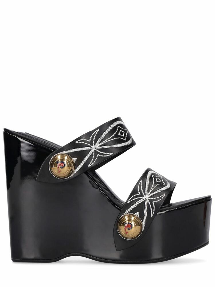 PUCCI 140mm Leather Wedge Sandals Cover