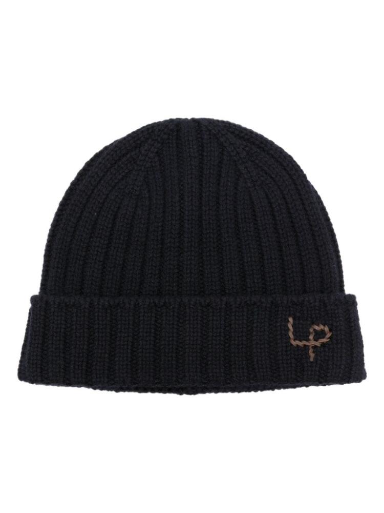 Loro Piana logo-embellished ribbed-knit beanie - Blue Cover