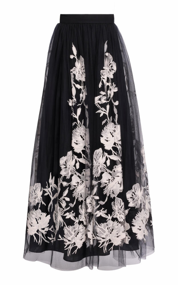 Elie Saab - Embroidered Tulle Maxi Skirt - Black Cover