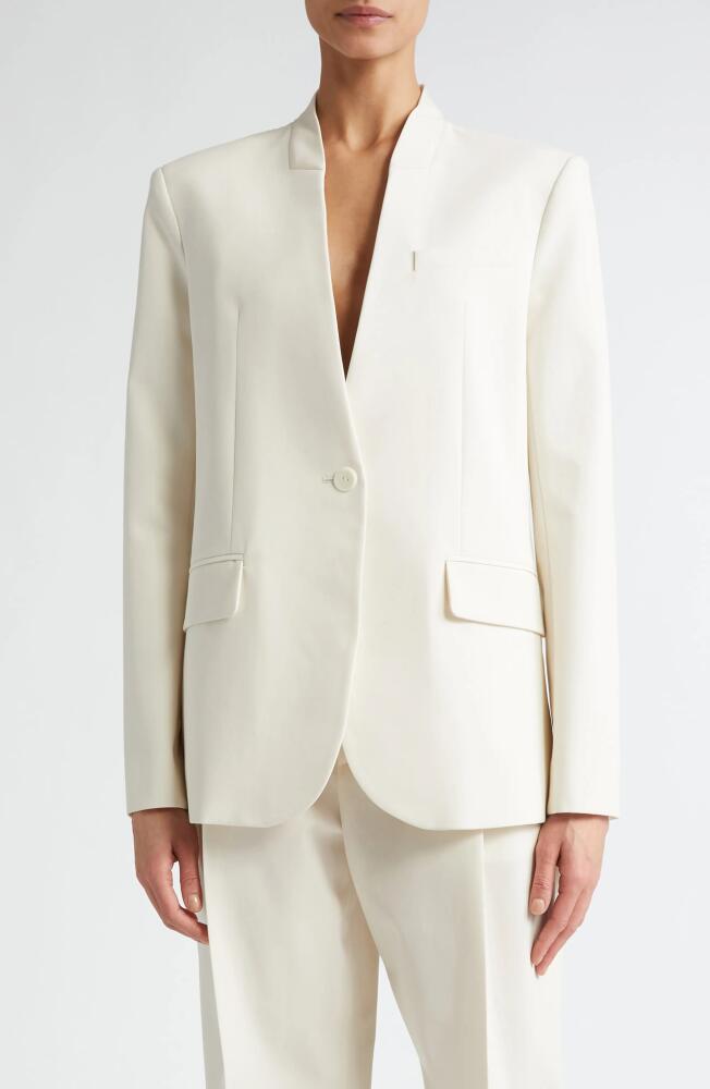 Maria McManus Collarless Organic Cotton Blazer in Ivory Cover