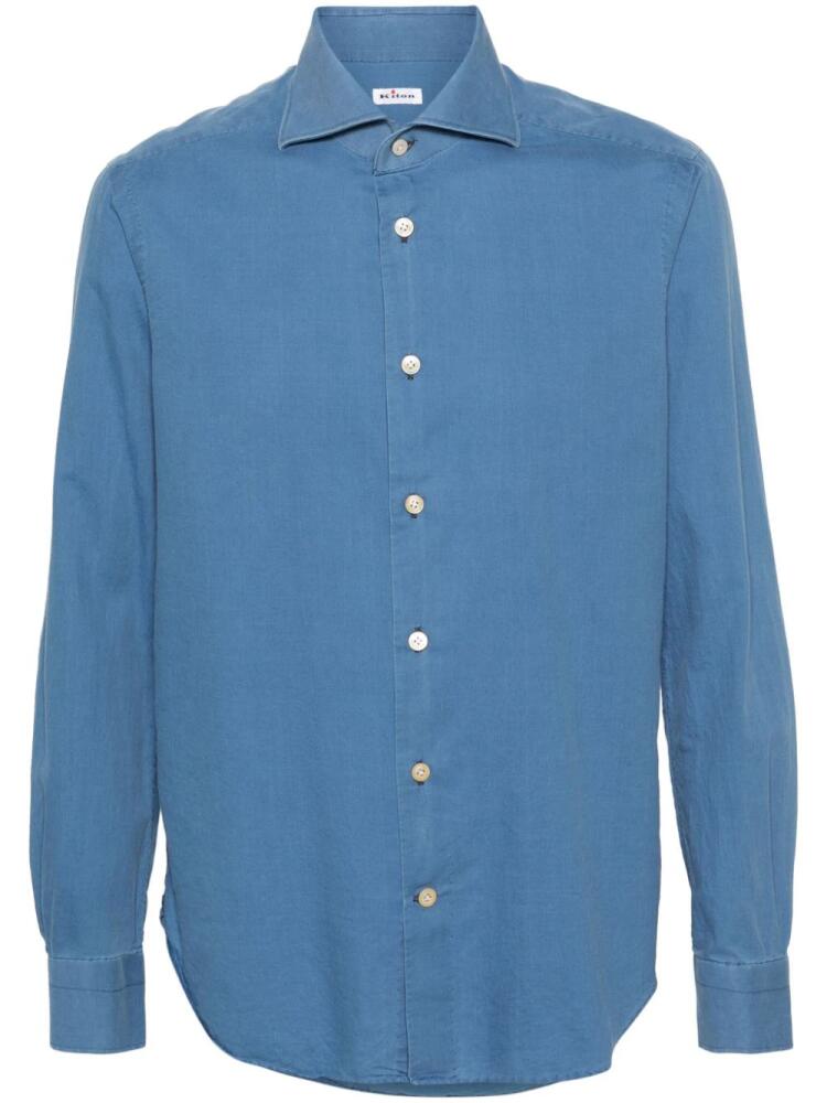 Kiton long-sleeve cotton shirt - Blue Cover