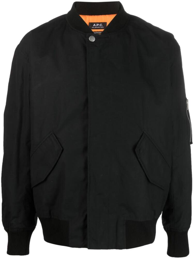 A.P.C. zip-pocket cotton bomber jacket - Black Cover