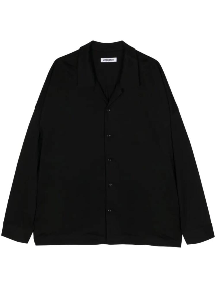 Attachment long-sleeve cotton shirt - Black Cover