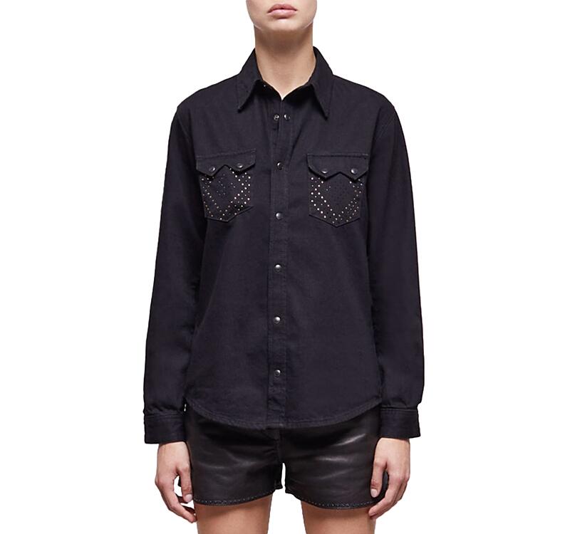 The Kooples Studded Denim Shirt Cover