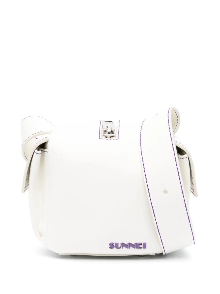 Sunnei Lacubetto leather shoulder bag - White Cover