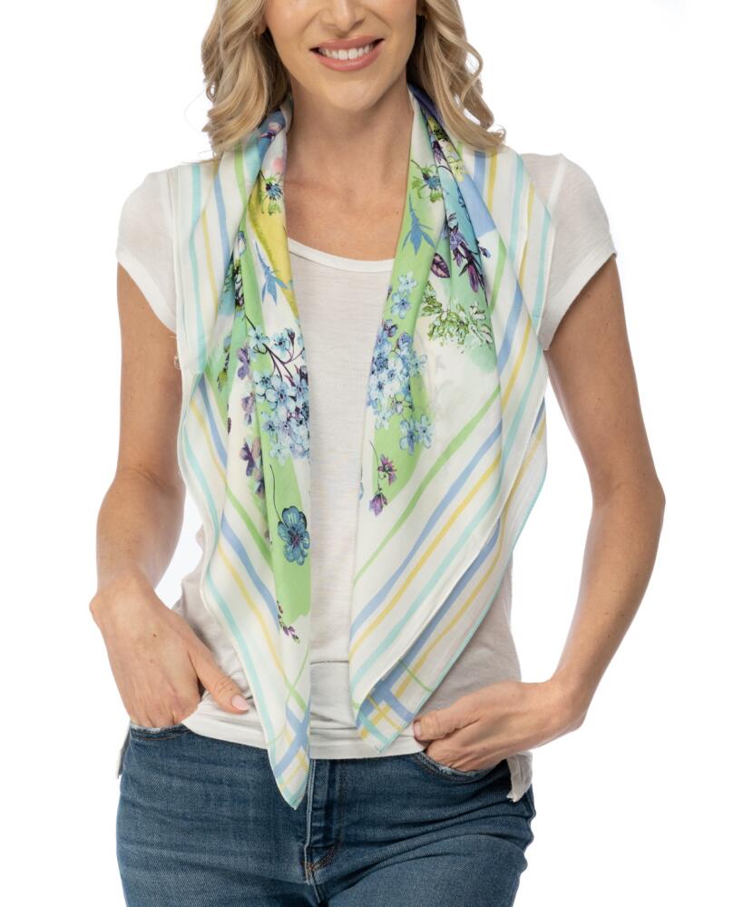 Vince Camuto Botanical Watercolor Floral Square Scarf - Cool Multi Cover