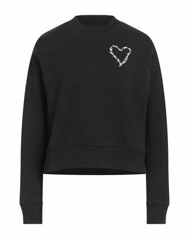 The Kooples Woman Sweatshirt Black Cotton, Polyester Cover