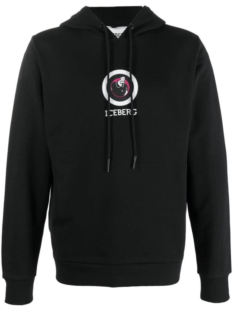 Iceberg logo-print hoodie - Black Cover