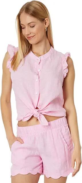 Lilly Pulitzer Briette Button Down (Urchin Pink/Resort White) Women's Clothing Cover