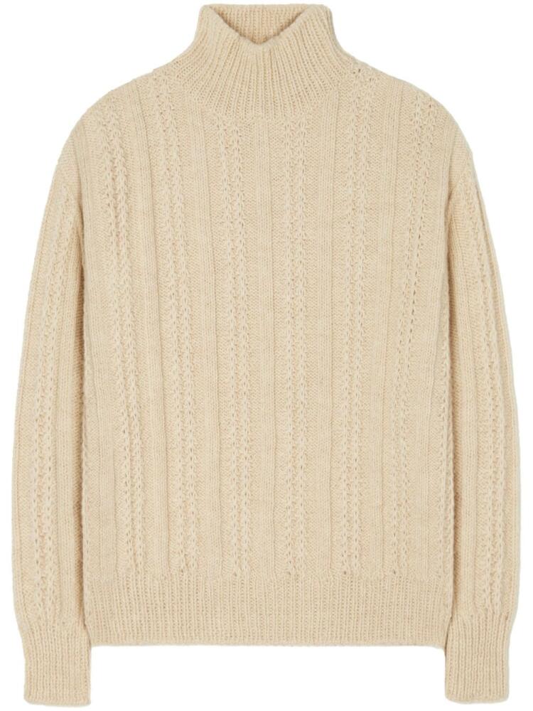 Alanui The Talking Glacier cable-knit jumper - Neutrals Cover