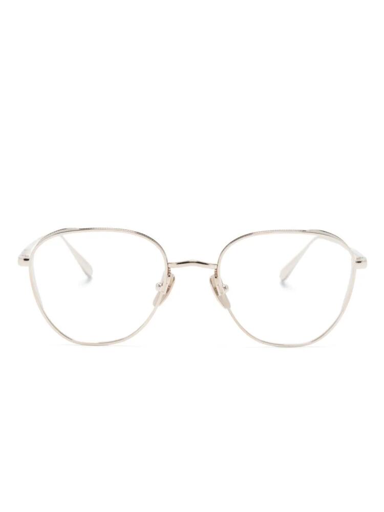 Linda Farrow Hardy square-frame glasses - Gold Cover