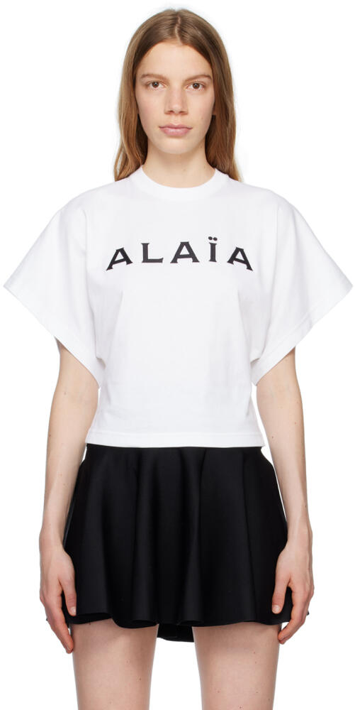 ALAÏA White Embroidered T-Shirt Cover