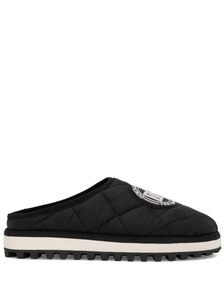 Dolce & Gabbana logo-patch quilted slippers - Black Cover