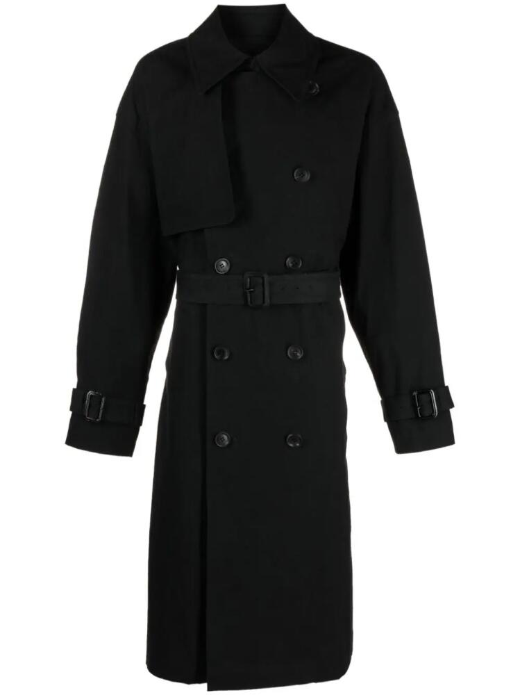 Juun.J belted-waist trench coat - Black Cover