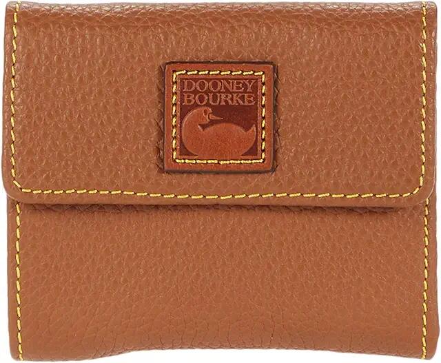 Dooney & Bourke Pebble Small Flap Wallet (Caramel) Handbags Cover