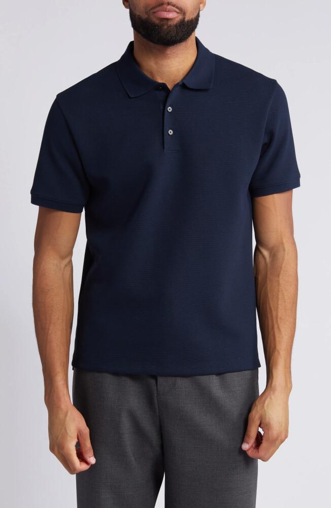 Theory Jocelin Studio Knit Jacquard Polo in Baltic Cover