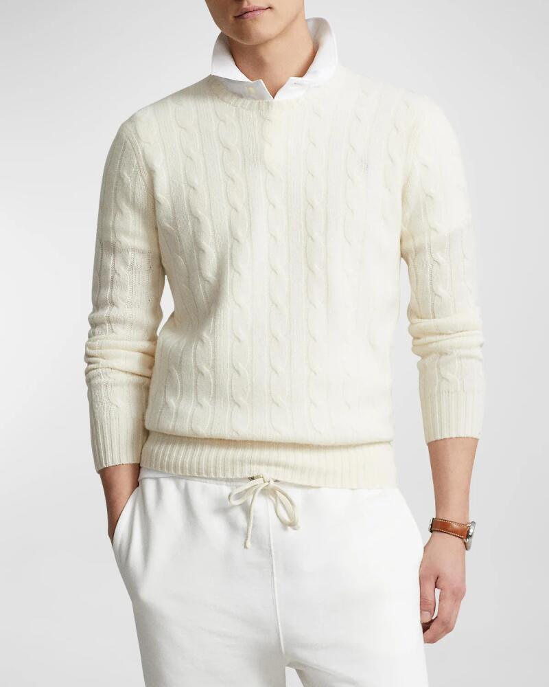 Polo Ralph Lauren Men's The Iconic Cable-Knit Cashmere Sweater Cover