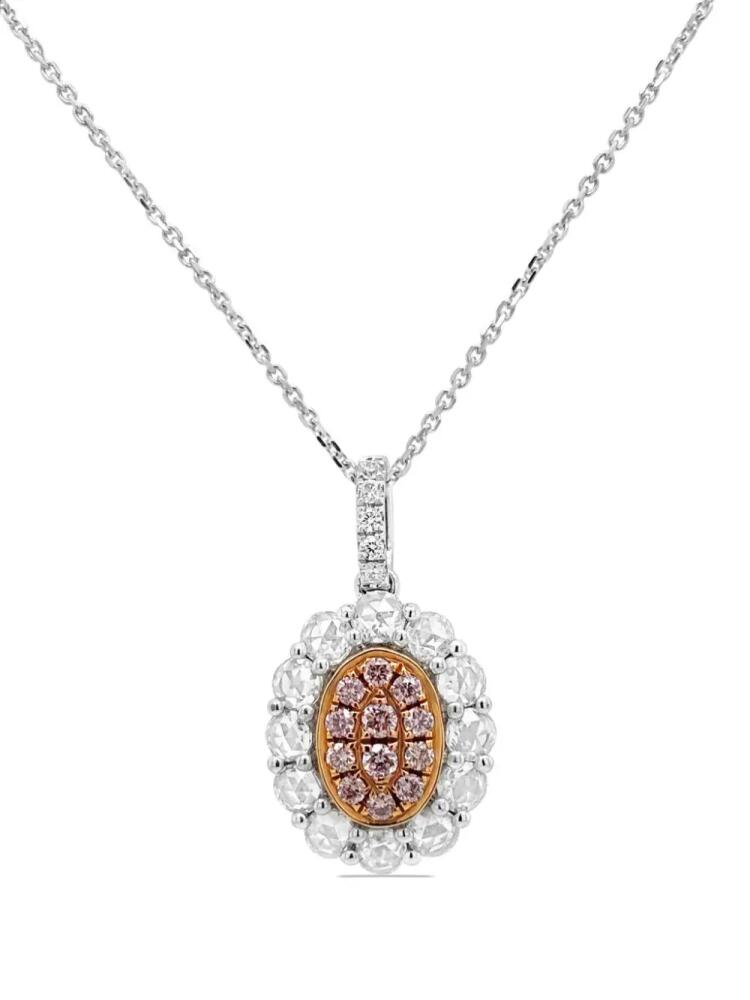 HYT Jewelry platinum white and pink diamond necklace - Silver Cover