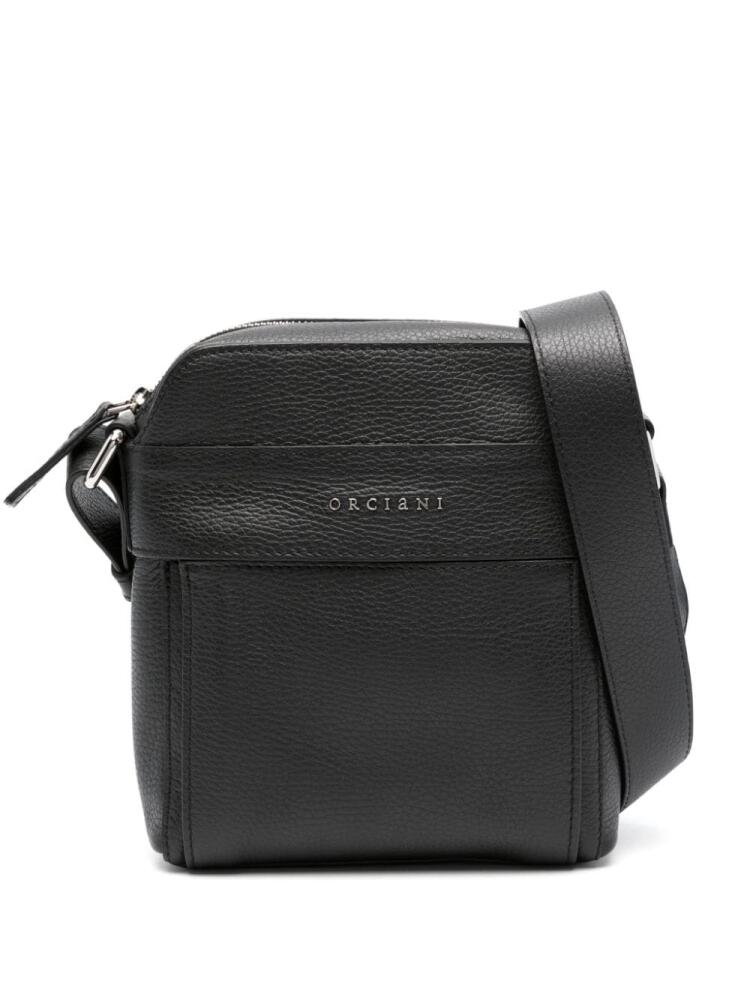 Orciani mini Micron leather messenger bag - Black Cover