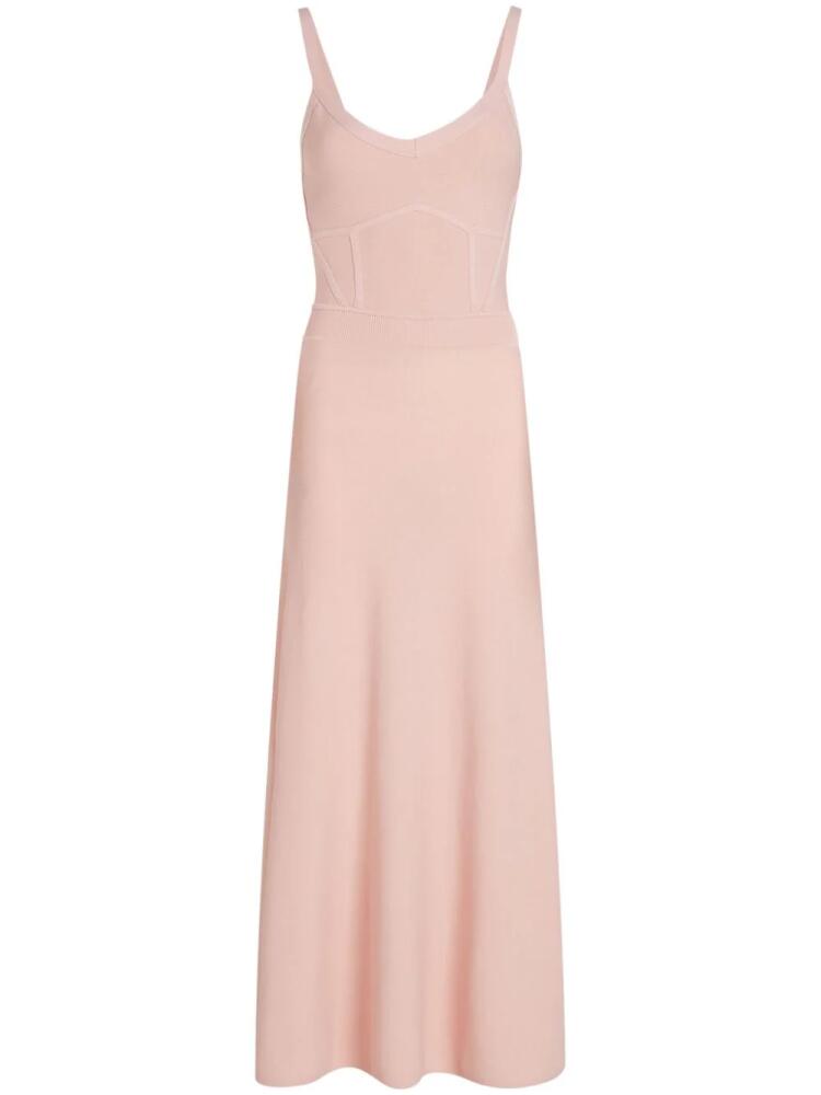 Karl Lagerfeld strappy knitted midi dress - Pink Cover