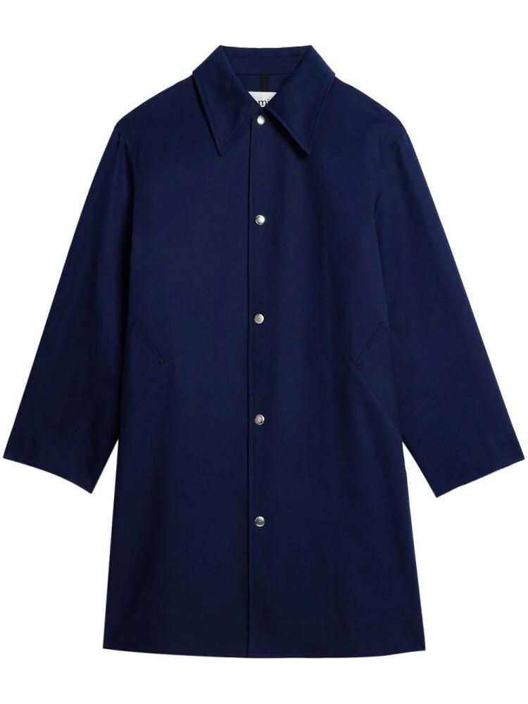 AMI Paris press-stud shirt coat - Blue Cover