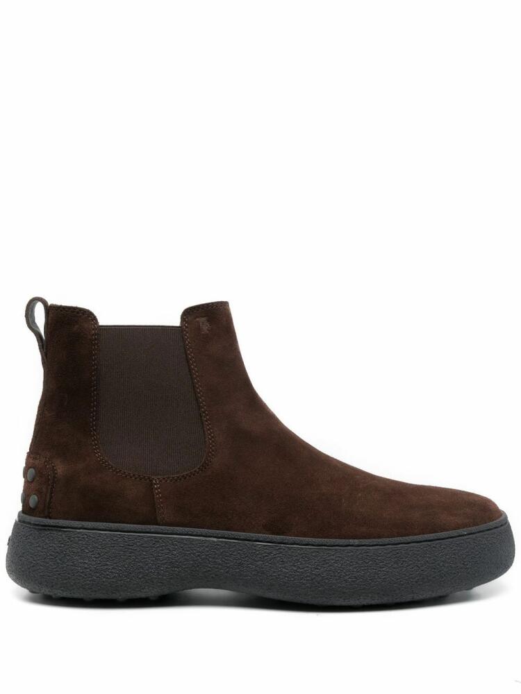 Tod's flatform ankle boots - Brown Cover